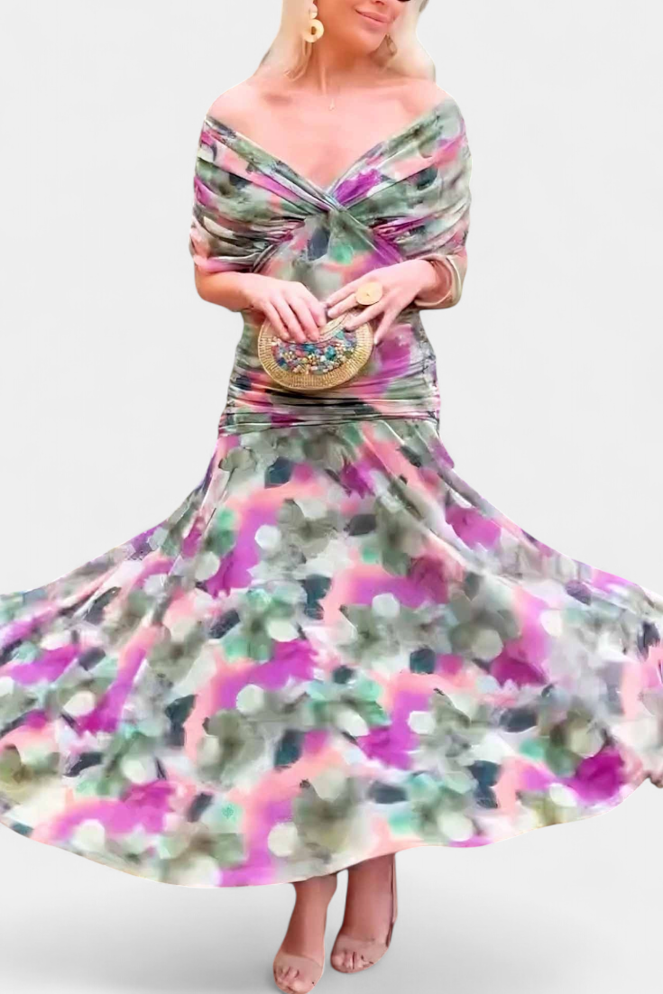Frieda – Women Floral Print Evening Dress - Image 4