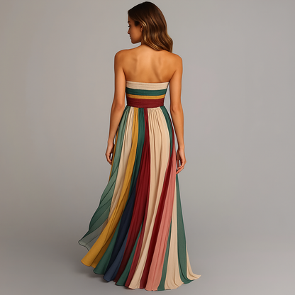 Maja – Women  Strapless Pleated Maxi Dress - Image 4