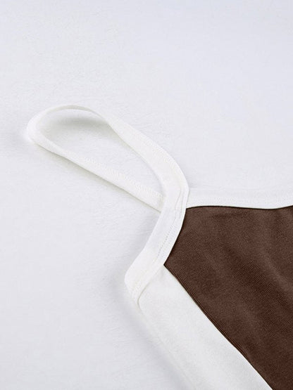 Paula – Vintage’owy krótki top damski na ramiączkach z kontrastowym wykończeniem