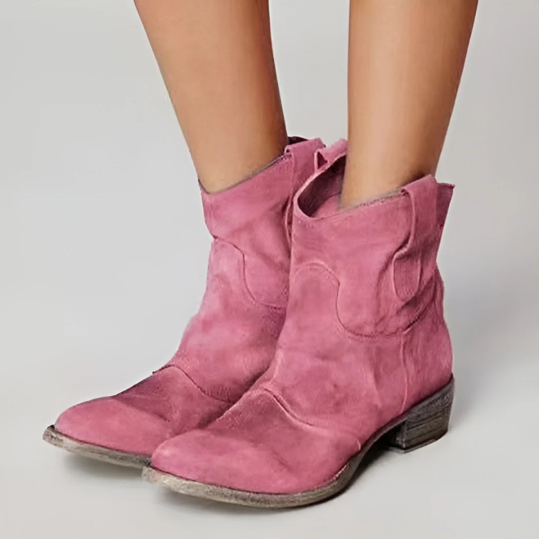 Damskie buty w stylu westernowym z grubym obcasem | L&V - 8 - Livia-Moda