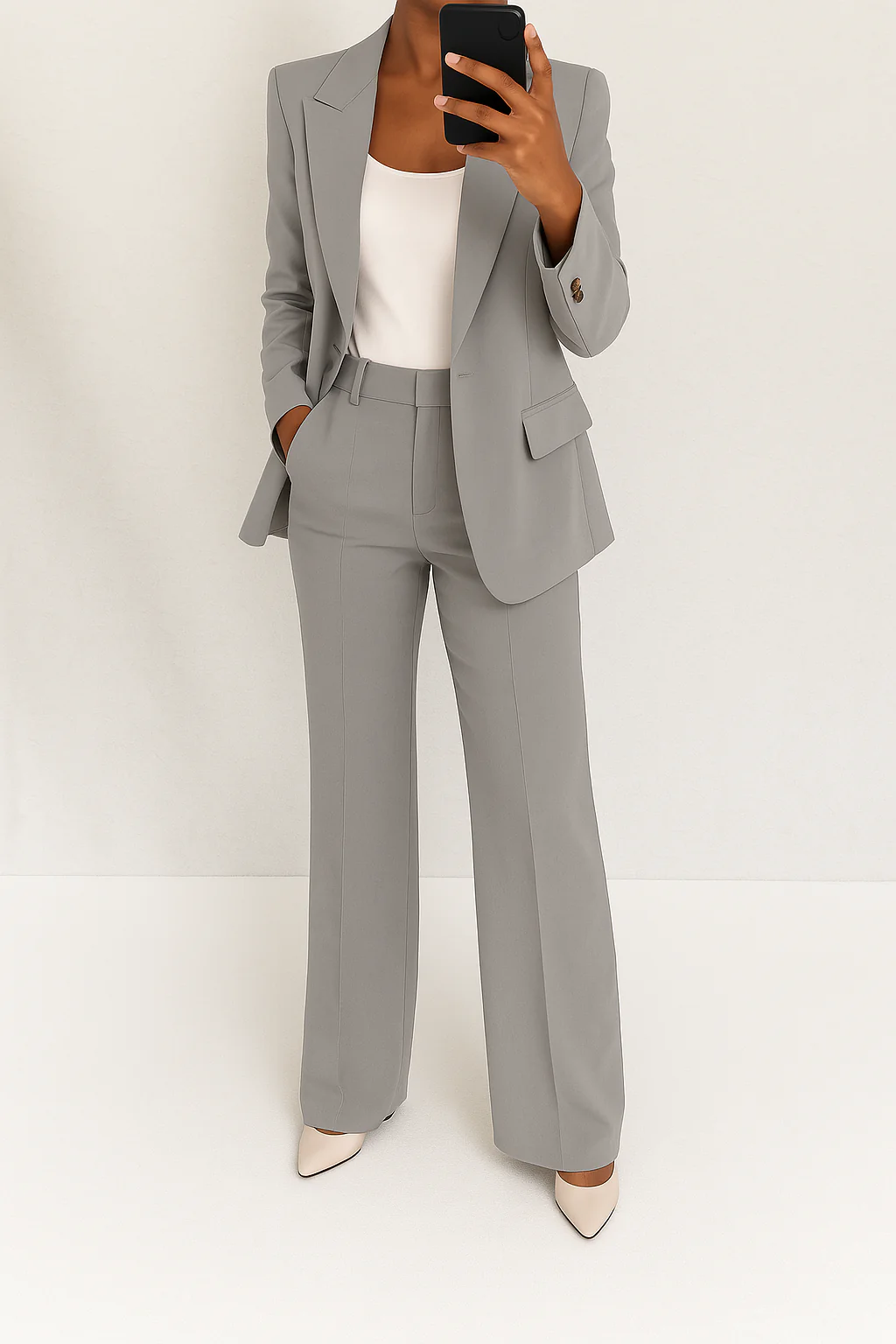 Doreen – Women Pantsuit Blazer Wide-Leg Set - Image 2