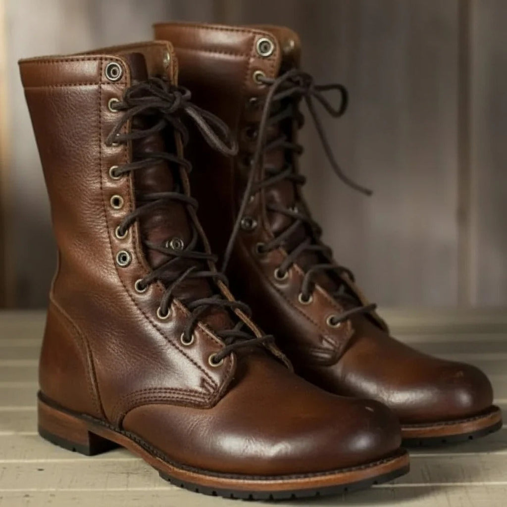 Męskie buty skórzane z ociepleniem i solidną podeszwą | L&V - 3 - Livia-Moda