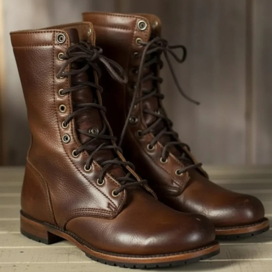 Męskie buty skórzane z ociepleniem i solidną podeszwą | L&V - 3 - Livia-Moda