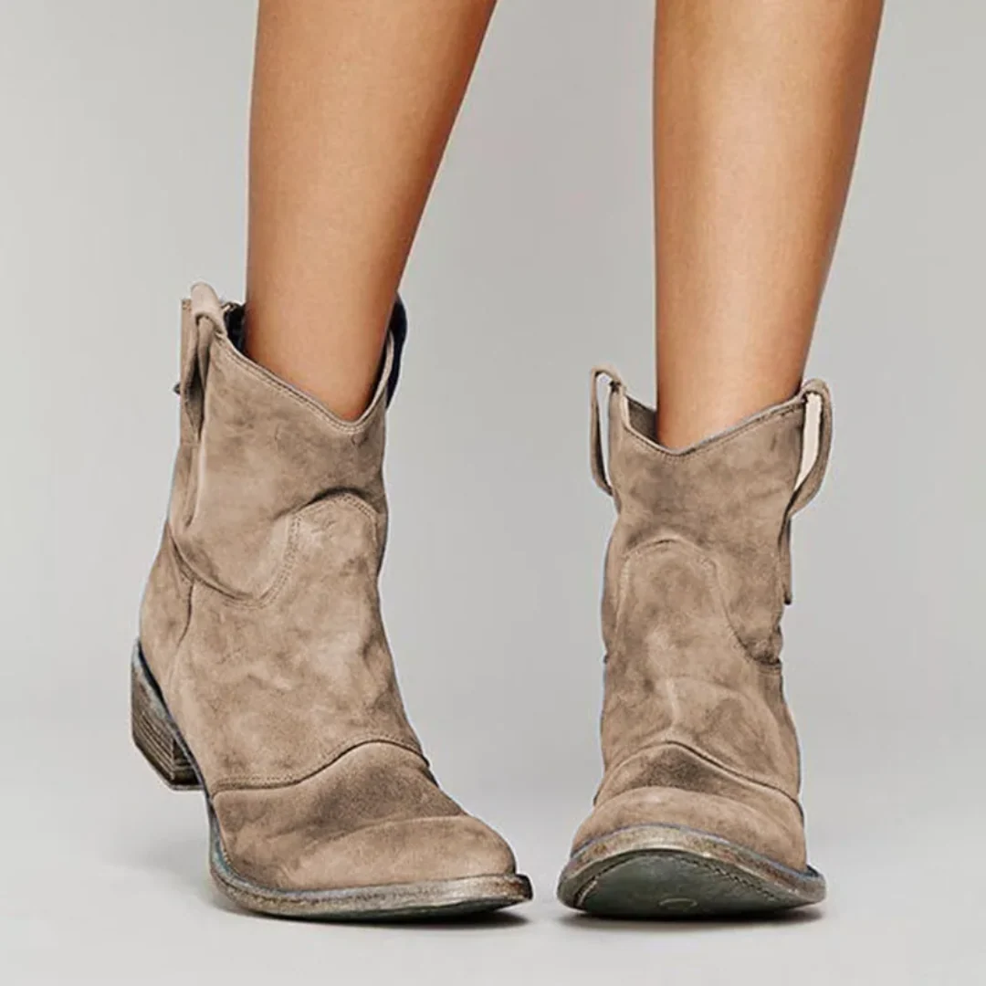 Damskie buty w stylu westernowym z grubym obcasem | L&V - 1 - Livia-Moda