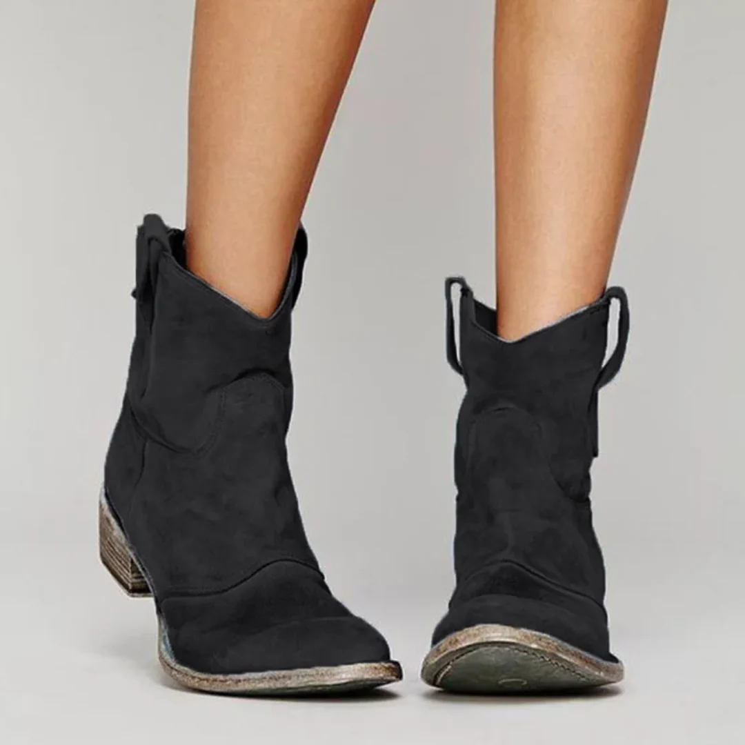 Damskie buty w stylu westernowym z grubym obcasem | L&V - 3 - Livia-Moda