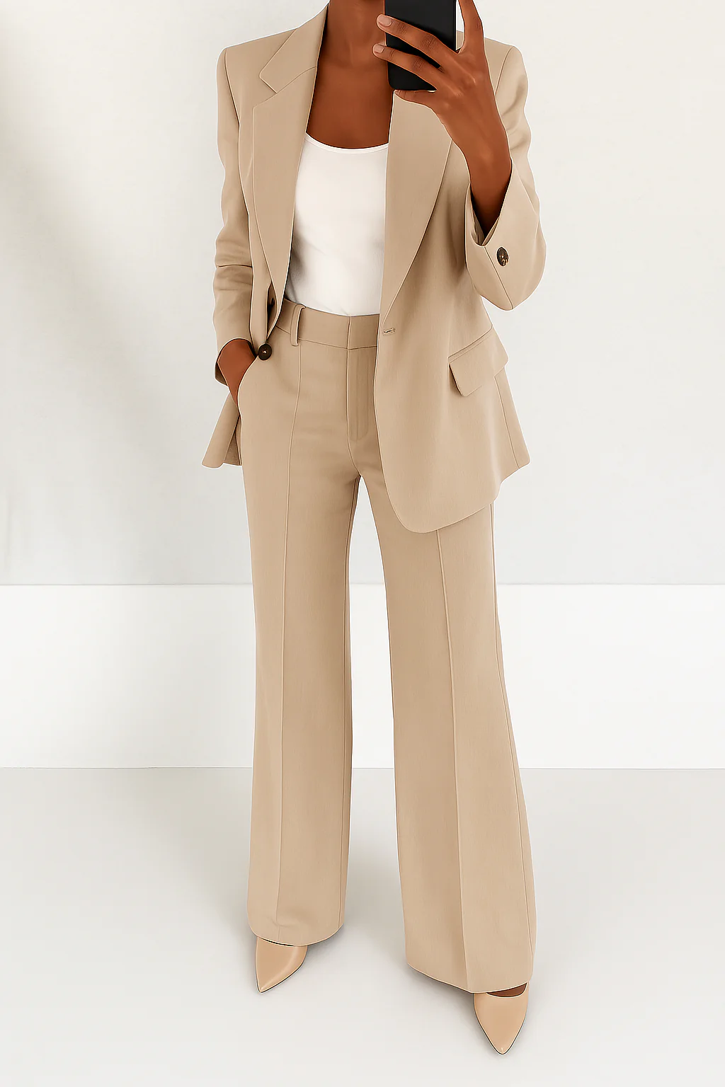 Doreen – Women Pantsuit Blazer Wide-Leg Set - Image 3