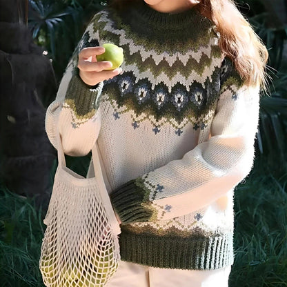 Magdalena – Damski sweter zimowy norweski z golfem