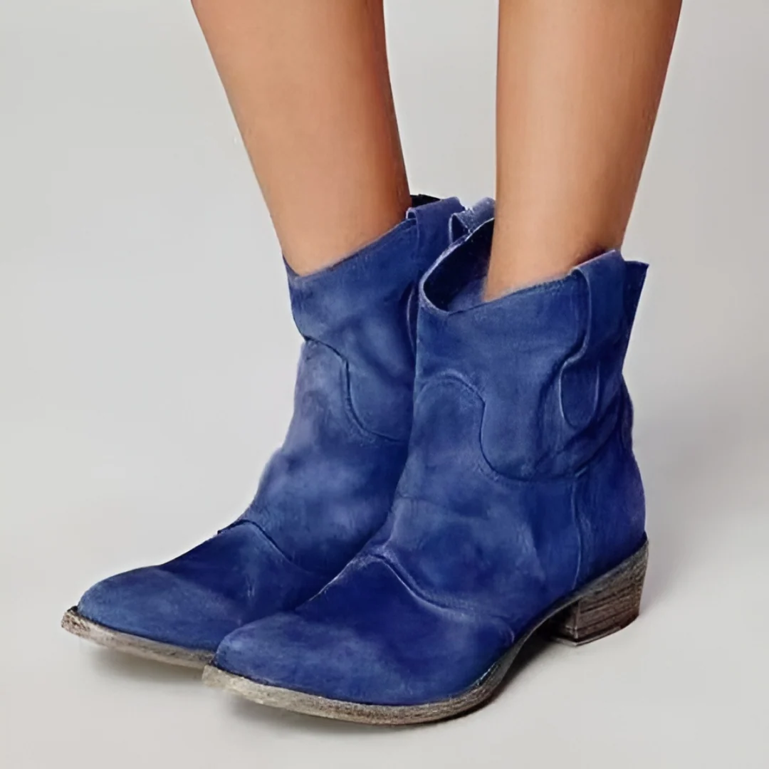 Damskie buty w stylu westernowym z grubym obcasem | L&V - 5 - Livia-Moda