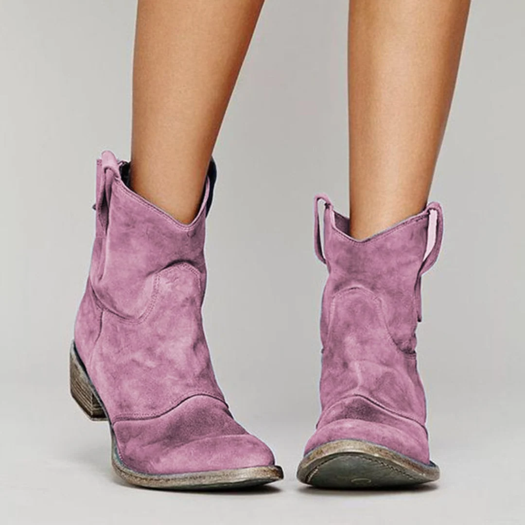 Damskie buty w stylu westernowym z grubym obcasem | L&V - 6 - Livia-Moda