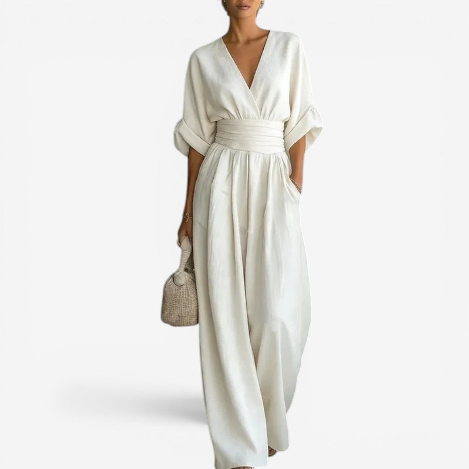 Emilia – Wide Sleeve V-Neck Jumpsuit - Image 2
