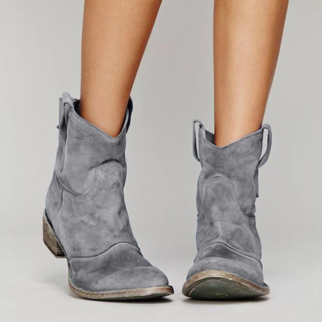 Damskie buty w stylu westernowym z grubym obcasem | L&V - 7 - Livia-Moda