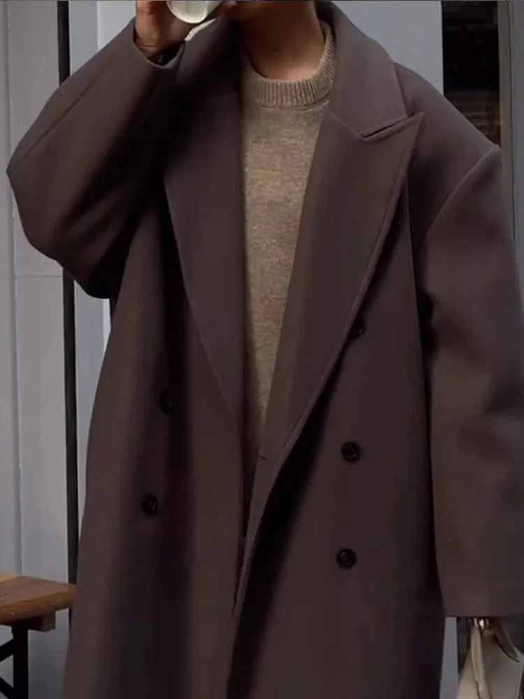 Clara - Płaszcz damski oversize elegancki z kołnierzem