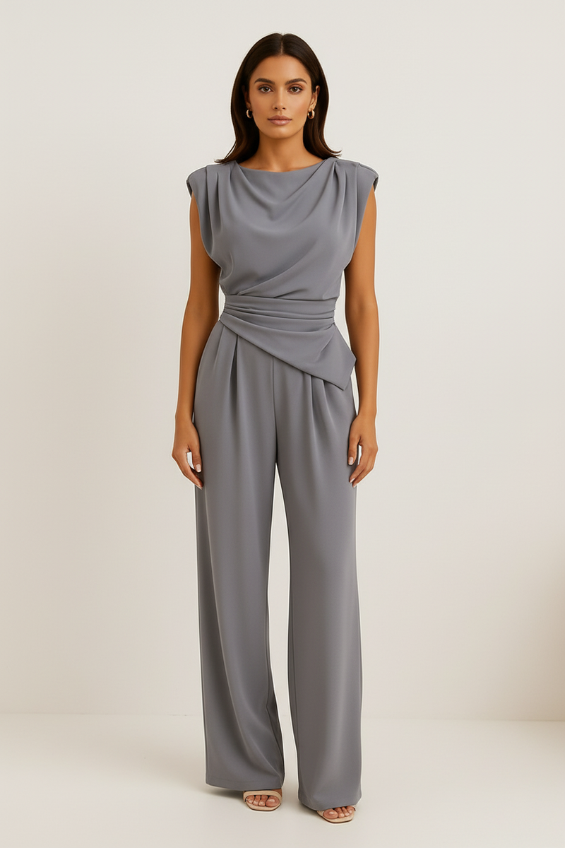 Irina – Women Elegant Wide Trousers Jumpsuit - Image 1