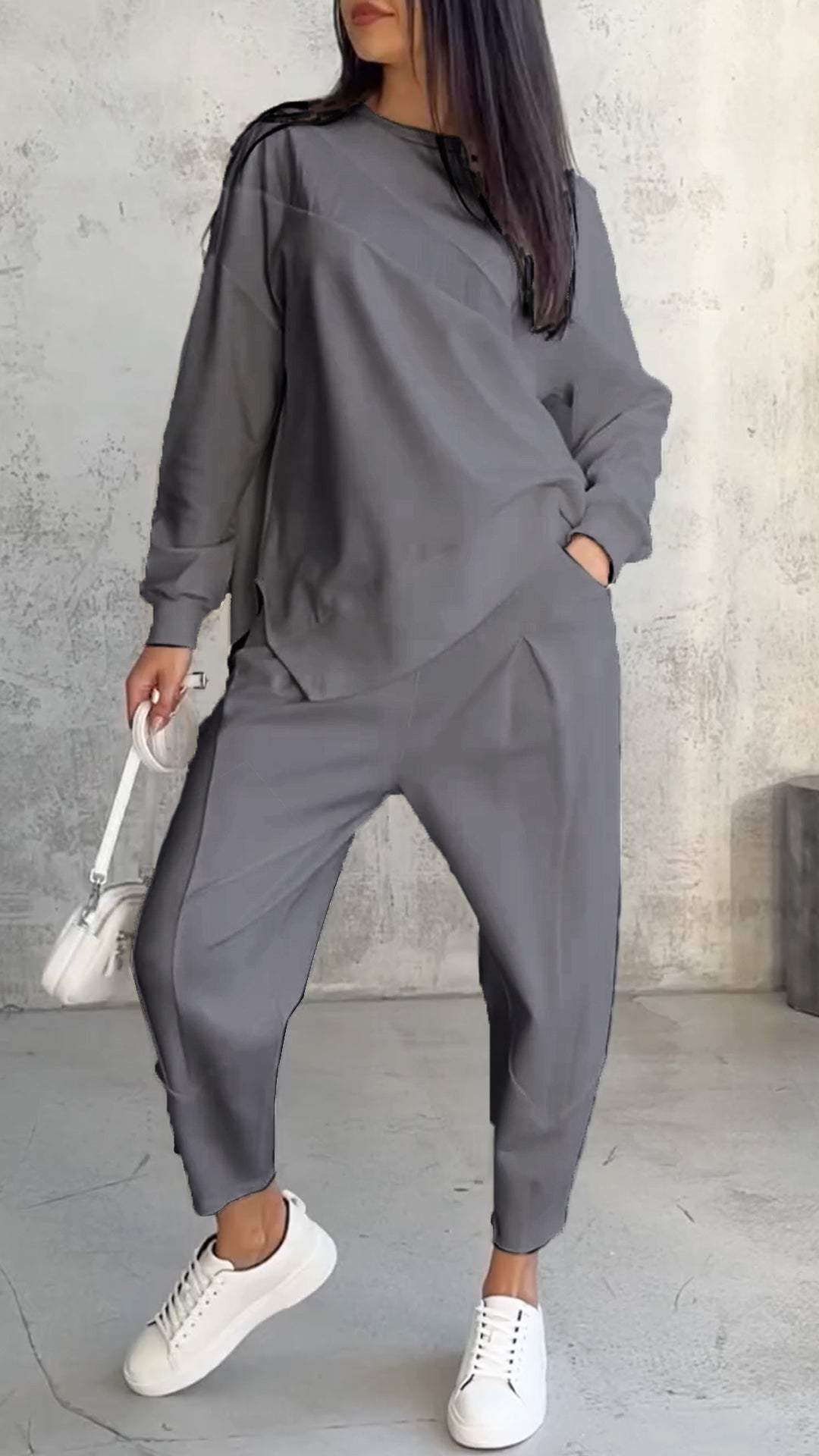 Magda – Damski Komplet Dresowy Oversize z Luźną Bluza i Spodniami