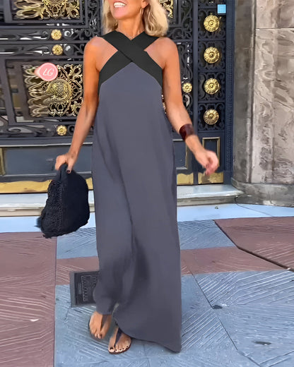 Emma – Women Breathable Crossed Maxi Dress - Image 3