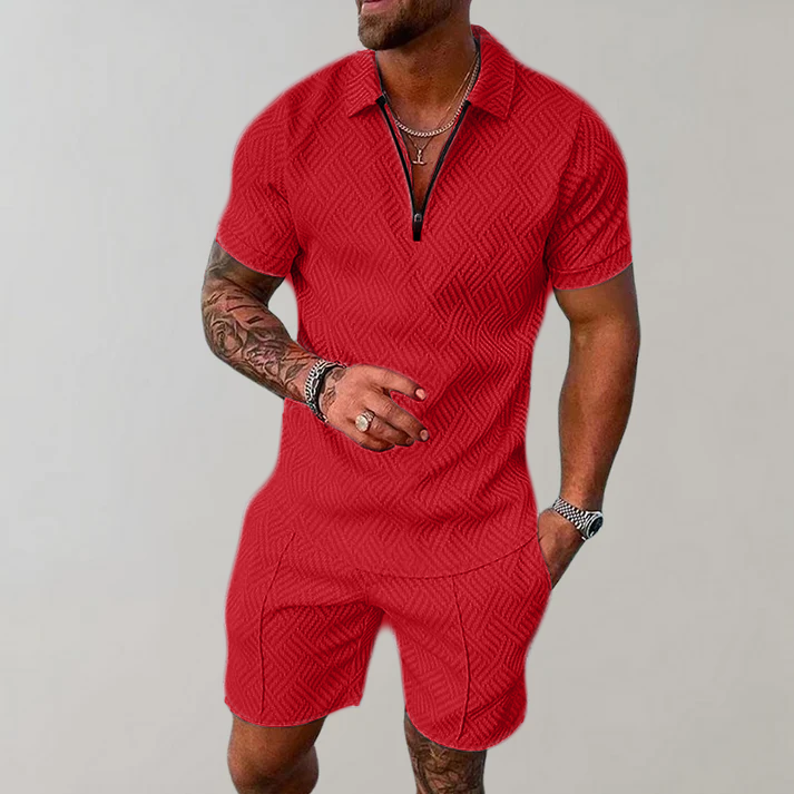 Luca – Męski zestaw polo i szortów o nowoczesnym, casualowym stylu