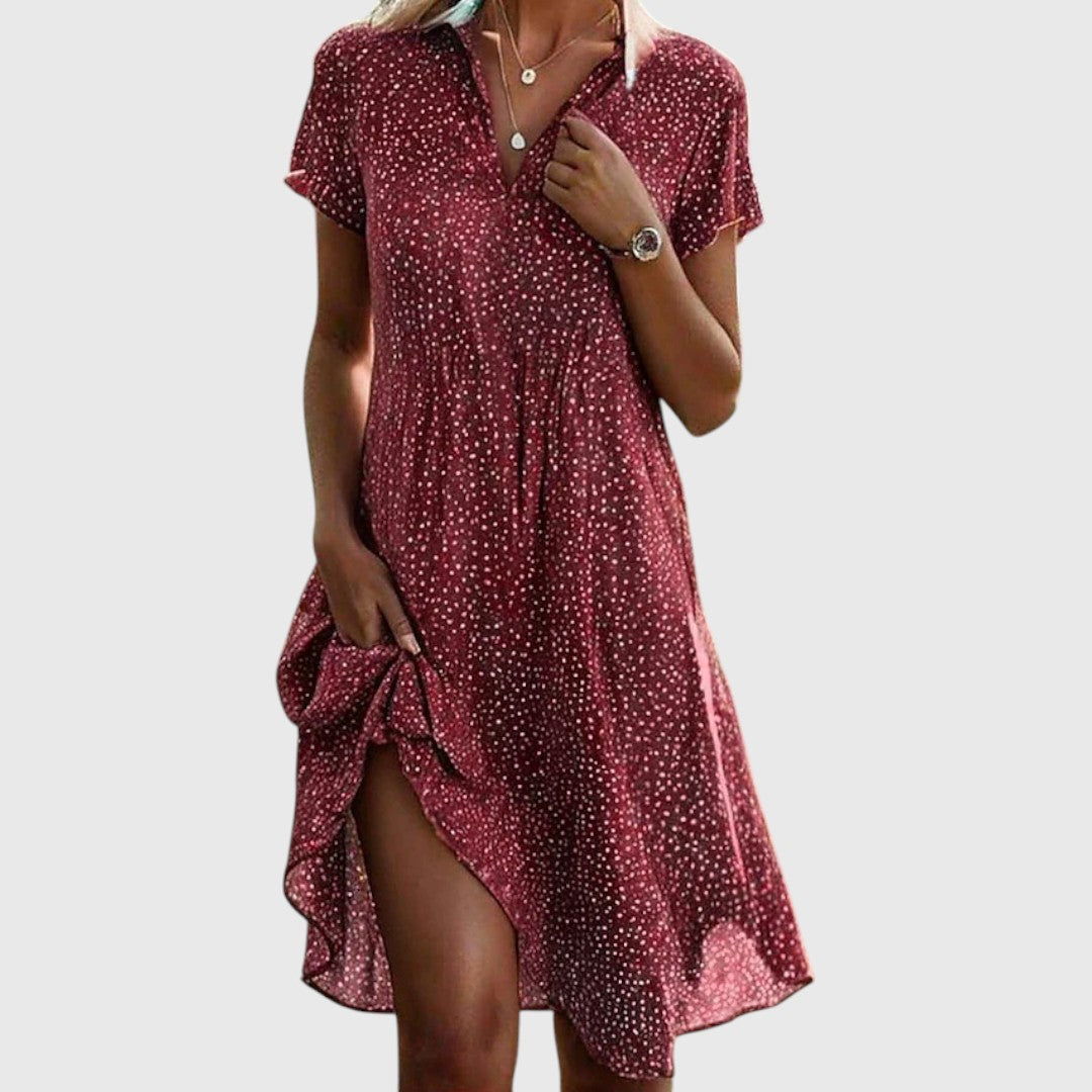 Sandra – Printed Collared  Dress for Women - Image 5