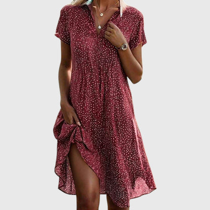 Sandra – Printed Collared  Dress for Women - Image 5