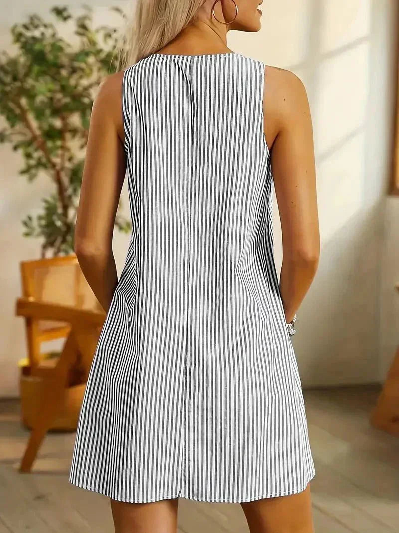 Lina – Women Striped Casual Summer Dress - Image 2