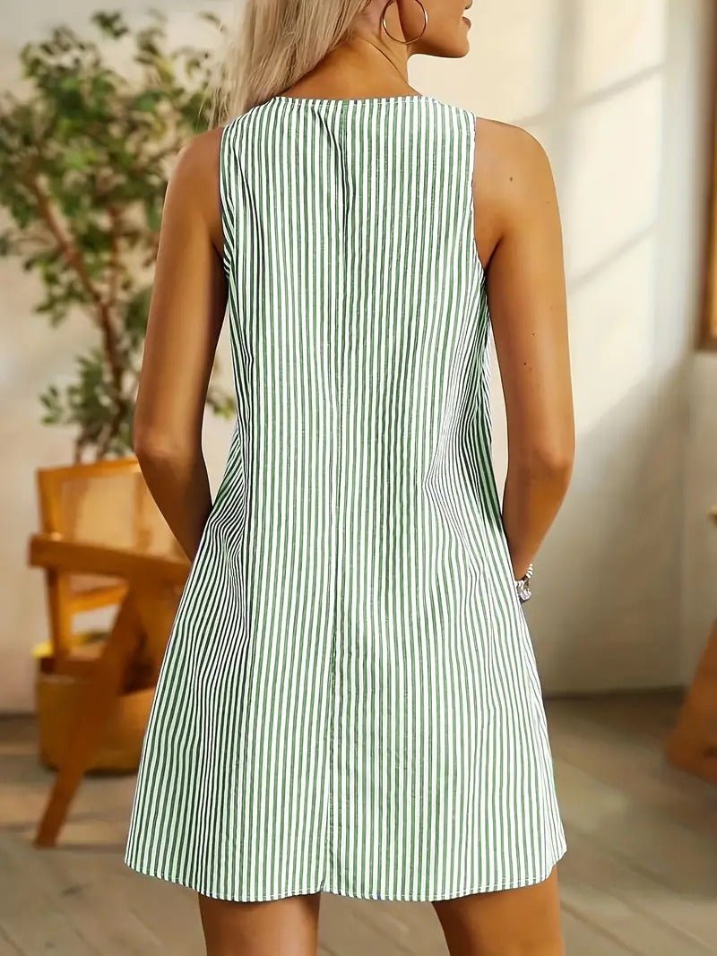 Lina – Women Striped Casual Summer Dress - Image 8