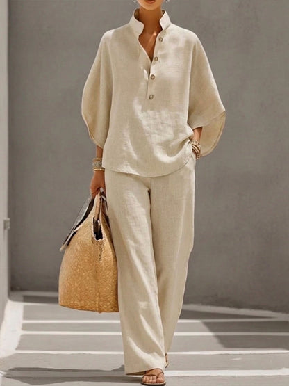 Doreen – Women 2 Piece Batwing Top Wide Leg Pants Set  - Image 1