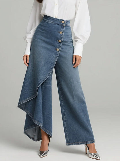 Maya – Stylish high-waisted wide-leg jeans for Women - Image 1