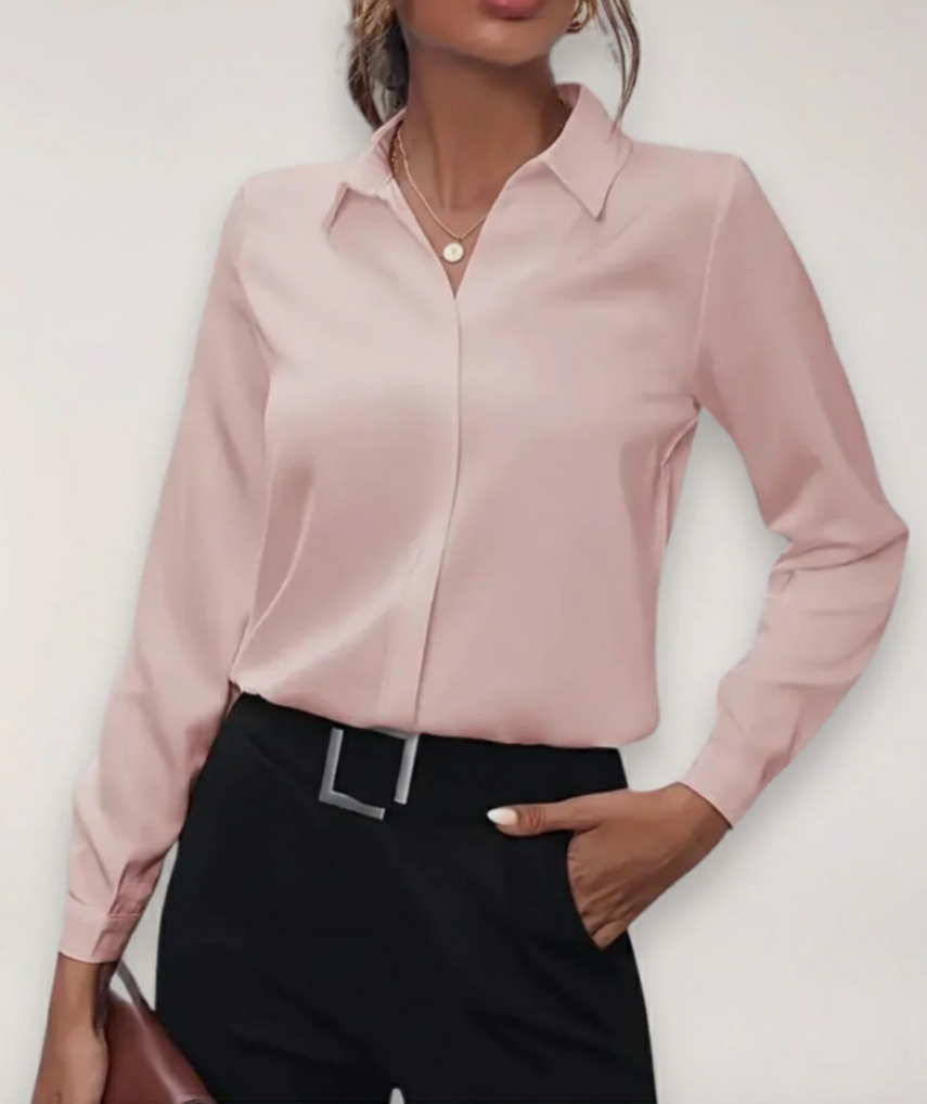 Sarah – Damen-Bürobluse mit Knöpfen für den Frühling - Image 4