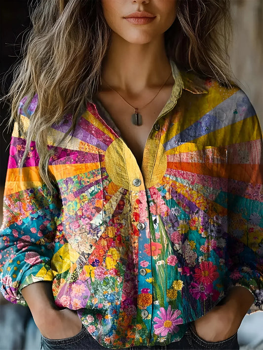 Lotte – Radiant Sunflower Blouse for Women - Image 1