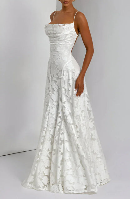 Claudia – Elegant Wedding Guest with Thin Straps Dress - Image 8
