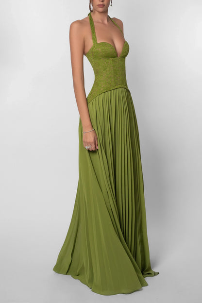 Monika – Pleated Corset Wedding Guest Dress - Image 8