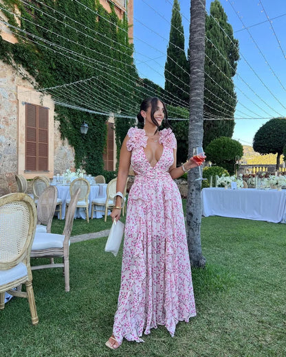 Nicole – Floral Sleeveless Wedding Guest Dress - Image 9