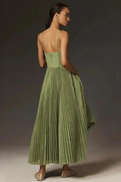 Lisa – Floral  Pleated Wedding Guest Dress - Image 3