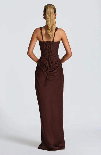Sabine – Long Fitted Wedding Guest Dress - Image 4