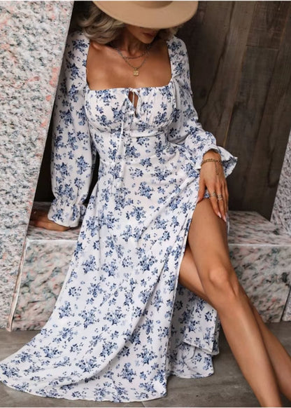 Amelie – Floral Square-neck Dress - Image 1