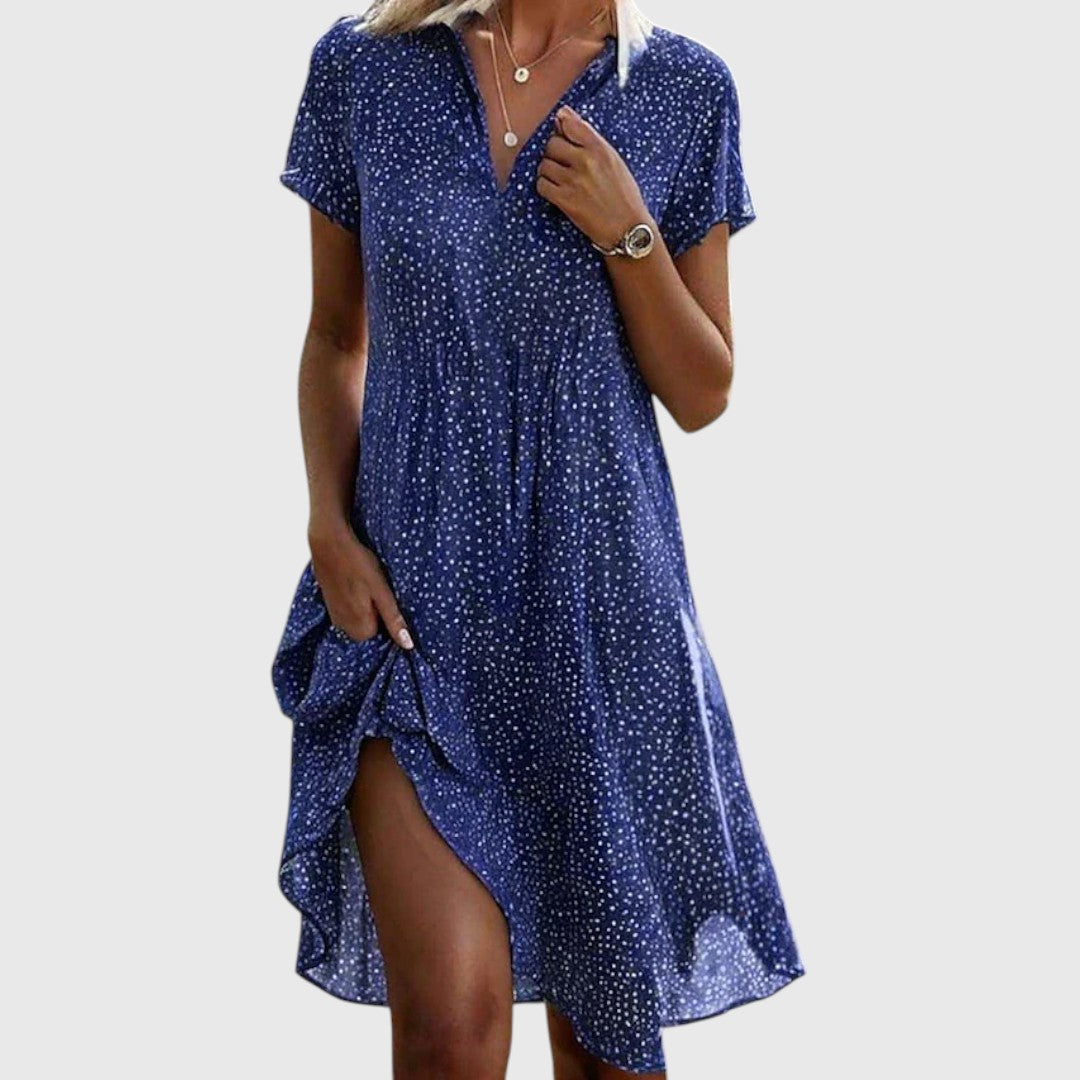 Sandra – Printed Collared  Dress for Women - Image 4