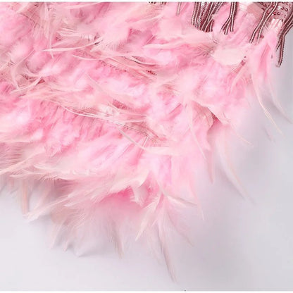 Olivia – Sparkling Feather Trimmed Dress - Image 10