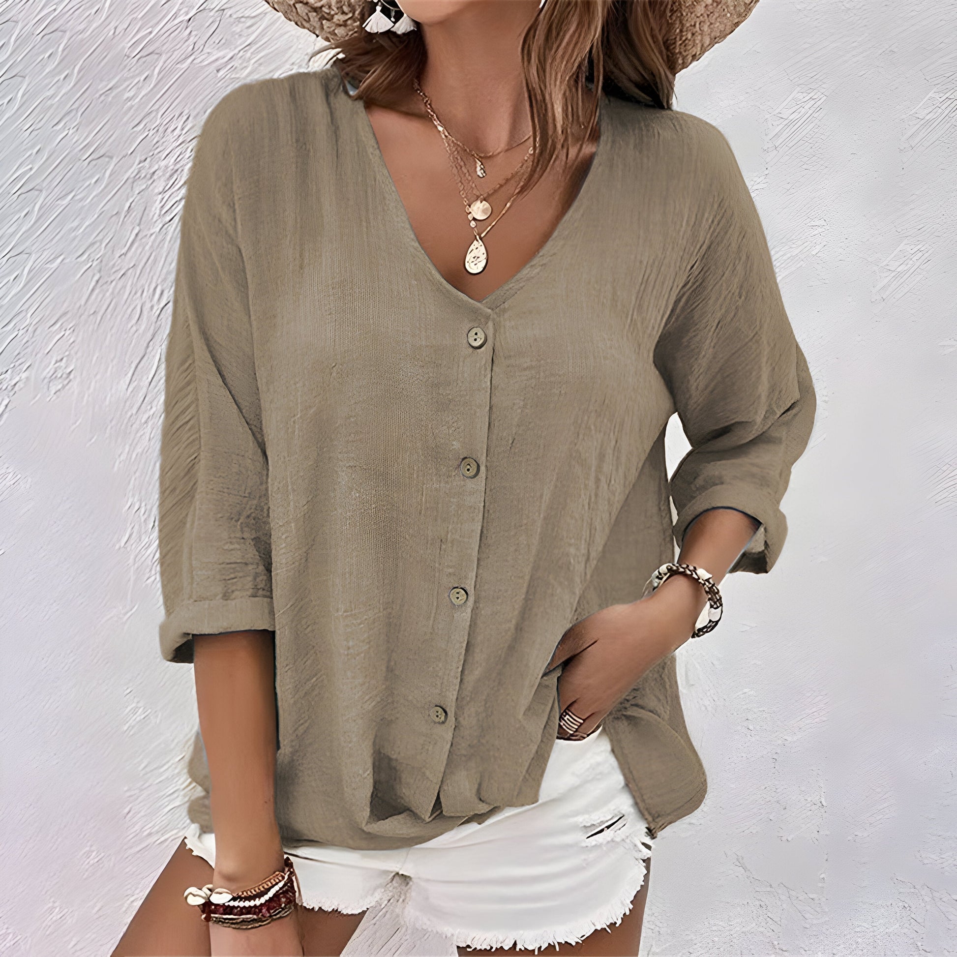 Emma – Women Button-Up Summer Blouse - Image 7