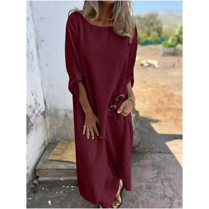 Karina – Elegant Round Neck Long-sleeved Dress - Image 5