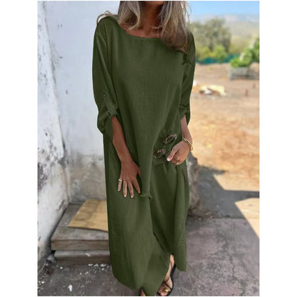 Karina – Elegant Round Neck Long-sleeved Dress - Image 4
