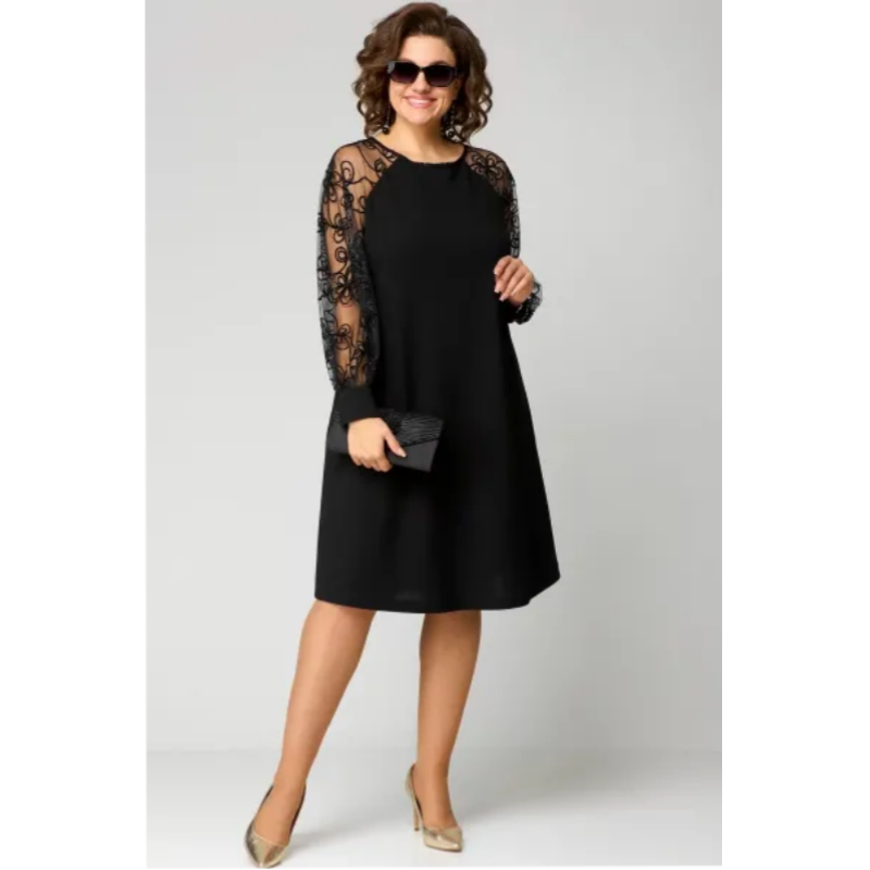 Mila – Women Floral Lace Sleeve Dress - Image 1