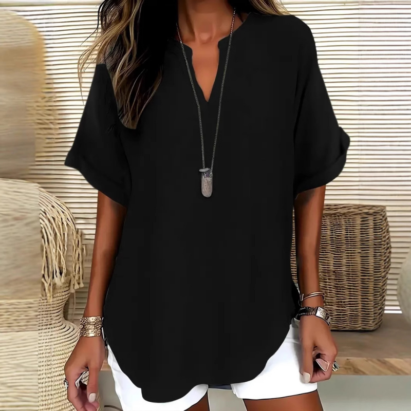 Nadine – Chic Lightweight V-neck Blouse - Image 4