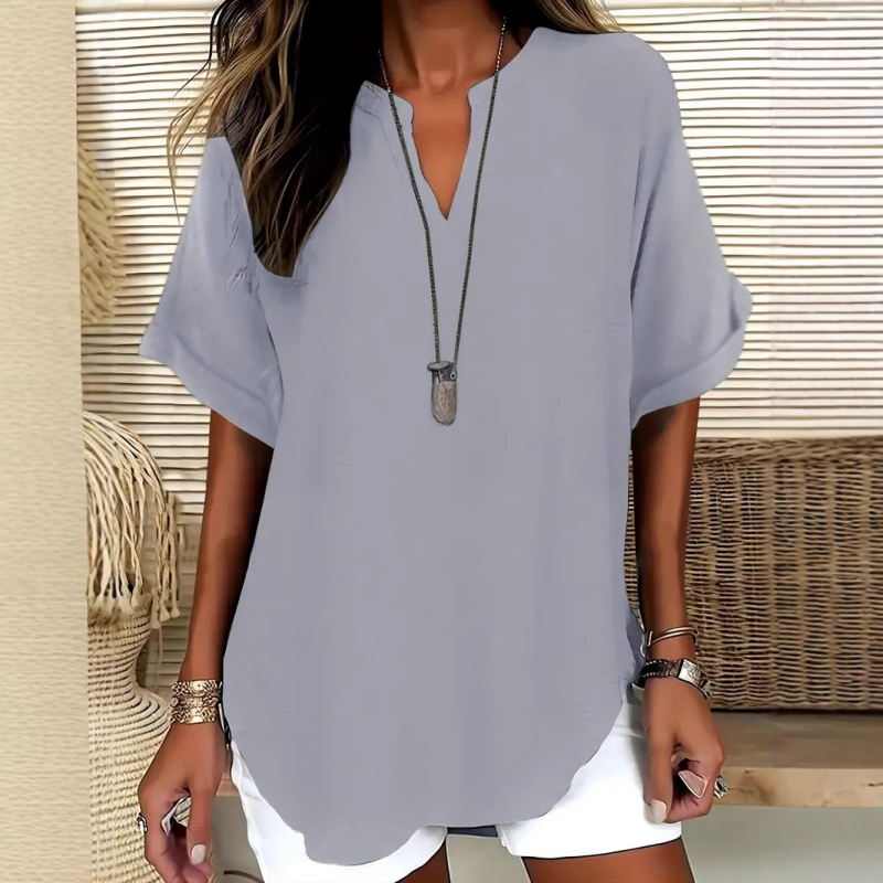 Nadine – Chic Lightweight V-neck Blouse - Image 5