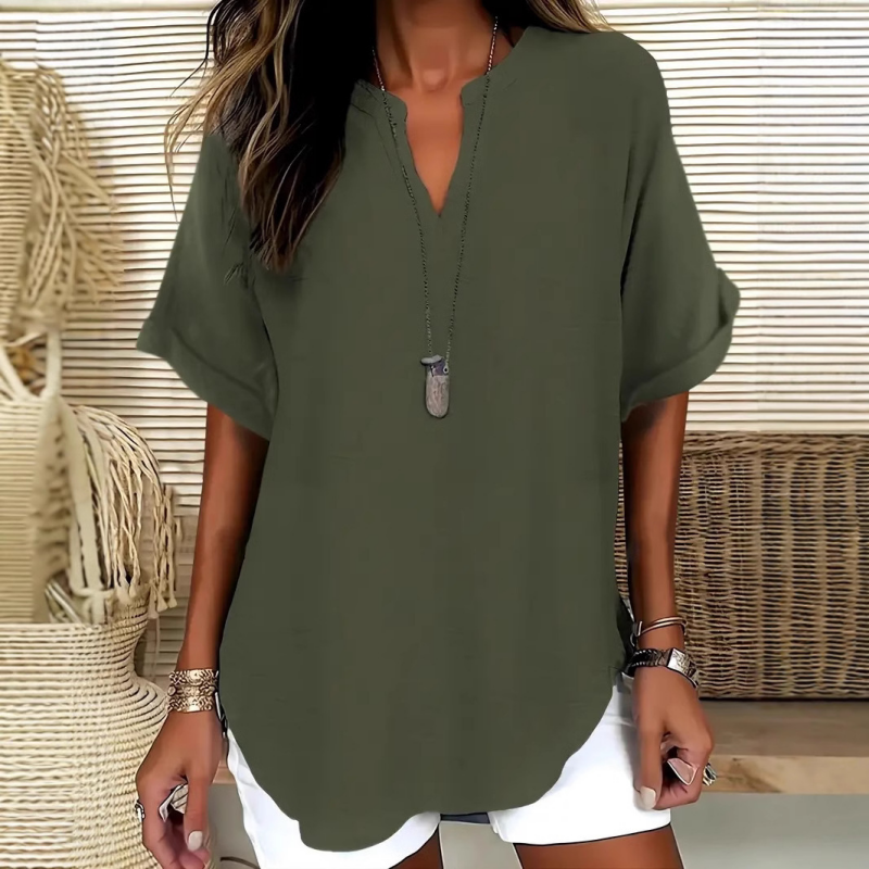 Nadine – Chic Lightweight V-neck Blouse - Image 6