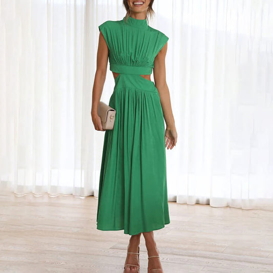 Christina – Women Elegant Cut-Out Midi Dress - Image 1
