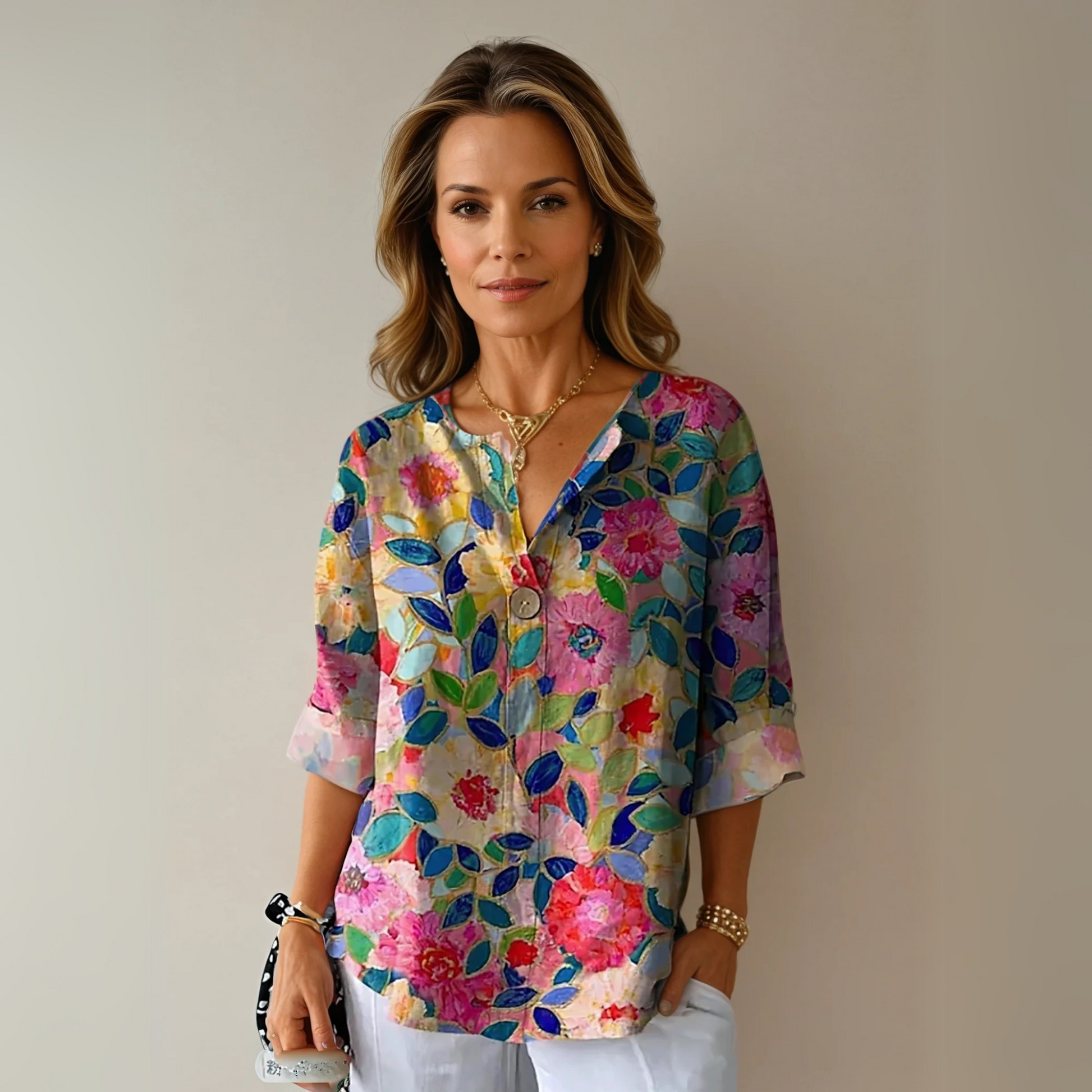 Thea – Women  Chic Floral  Print Blouse - Image 1