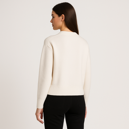 Adriana – Stylowy damski sweter z minimalistycznym akcentem