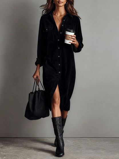 Maja – Women’s Button Front Long Sleeve Dress - Image 2