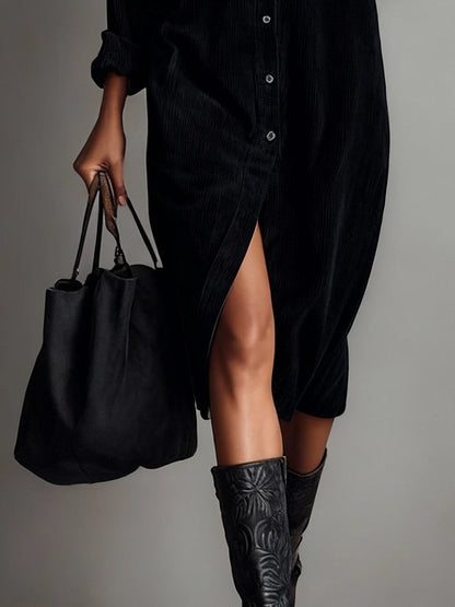 Maja – Women’s Button Front Long Sleeve Dress - Image 9