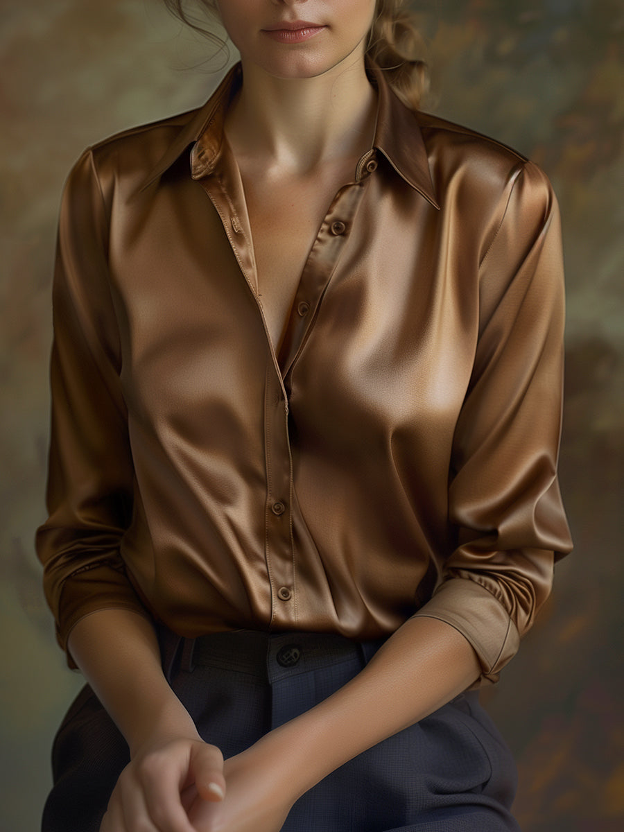 Vanessa – Elegant Satin Blouse for Women - Image 4