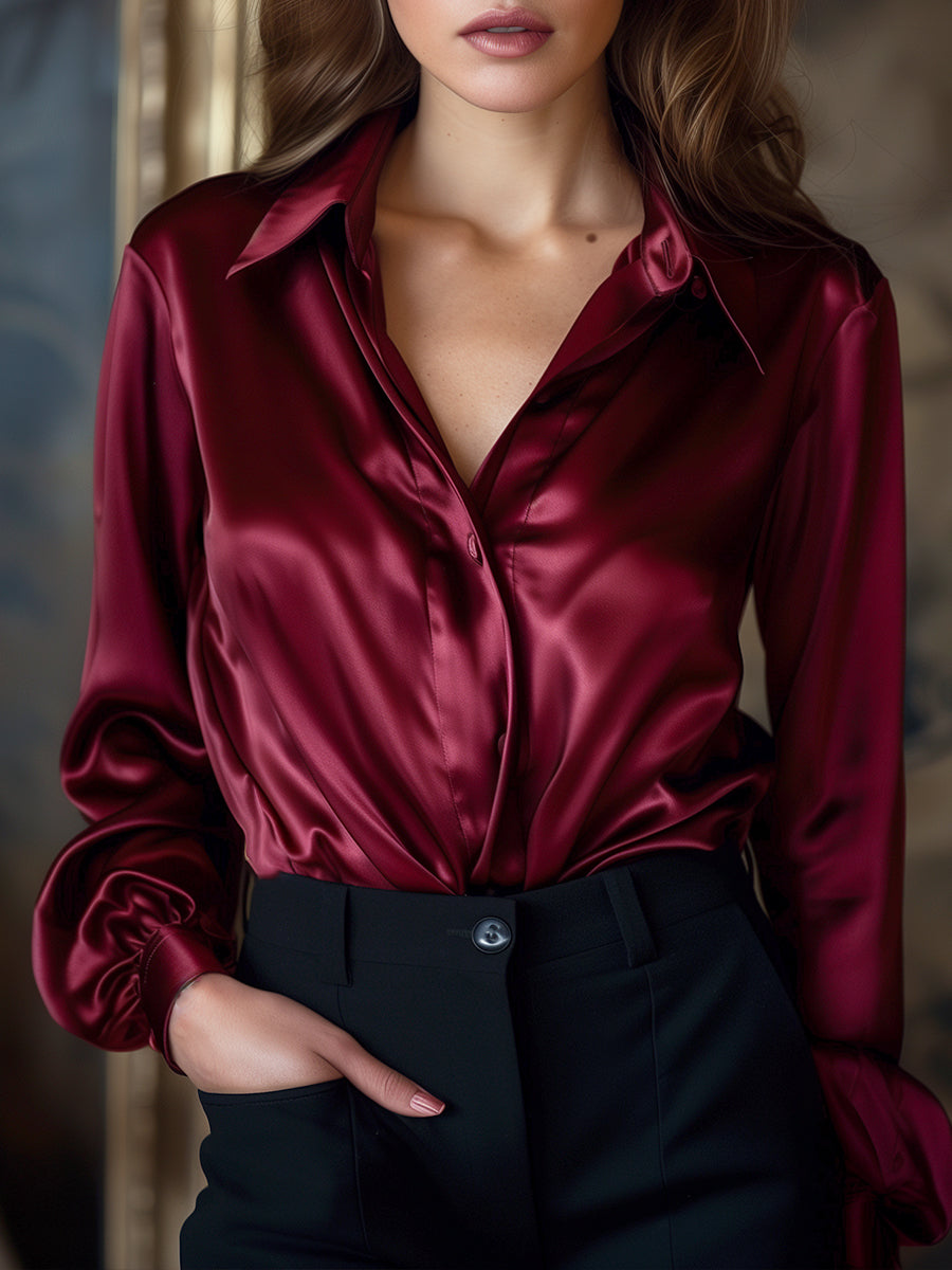 Vanessa – Elegant Satin Blouse for Women - Image 5
